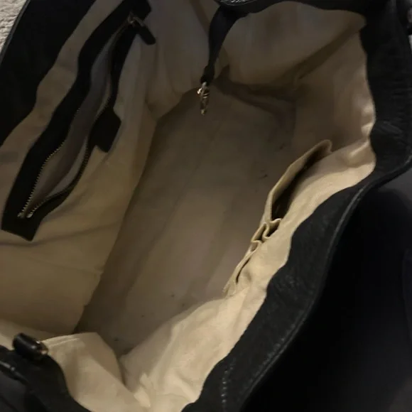 Black Leather Tote Bag - Picture 3 of 5